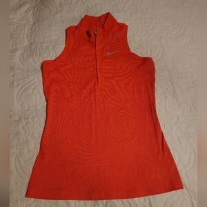 Nike Orange Ribbed Sleeveless Tank Top